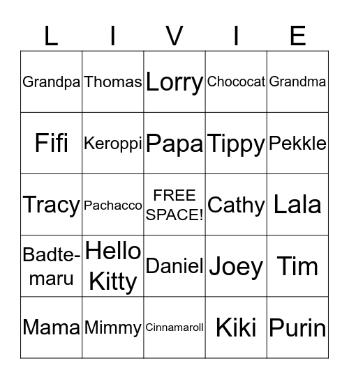 Hello Kitty Birthday Bingo Card