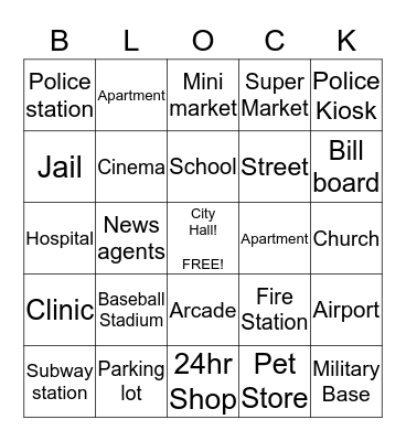 City tycoon bingo Card