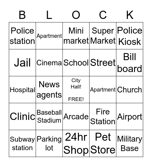 City tycoon bingo Card