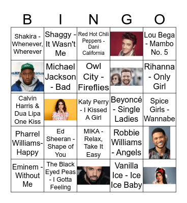 Song Bingo Card