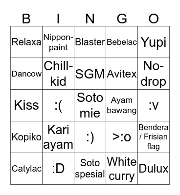 Bingo TDx Bingo Card