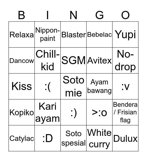 Bingo TDx Bingo Card