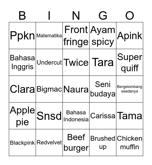 Gamestations Bingo Card