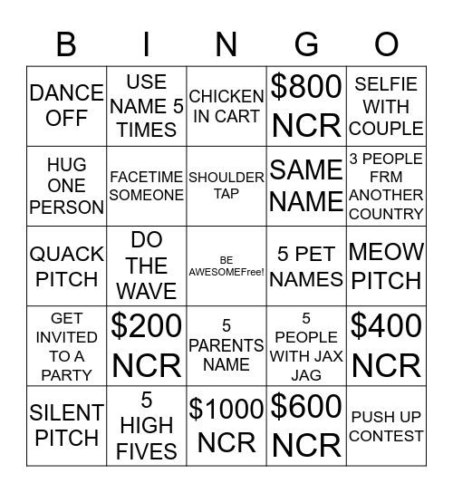 HAVE FUN!!! Bingo Card