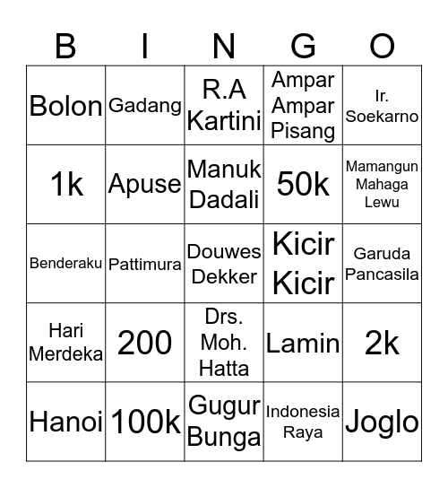 Bismillah Semoga Dapet Pulsa! Bingo Card