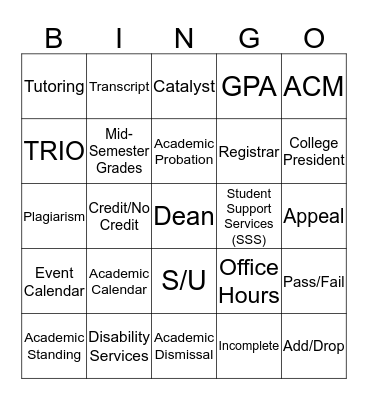 Vocabulingo Bingo Card
