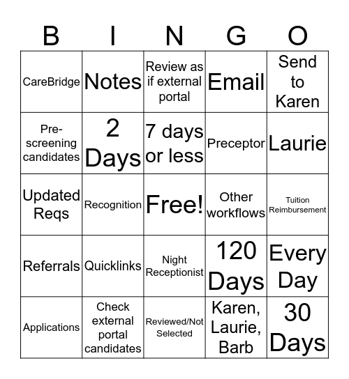 HR BINGO Card