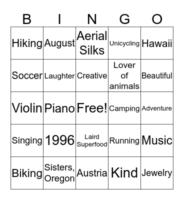 Happy Birthday Hannah! Bingo Card