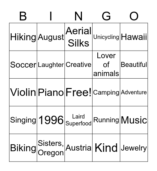 Happy Birthday Hannah! Bingo Card