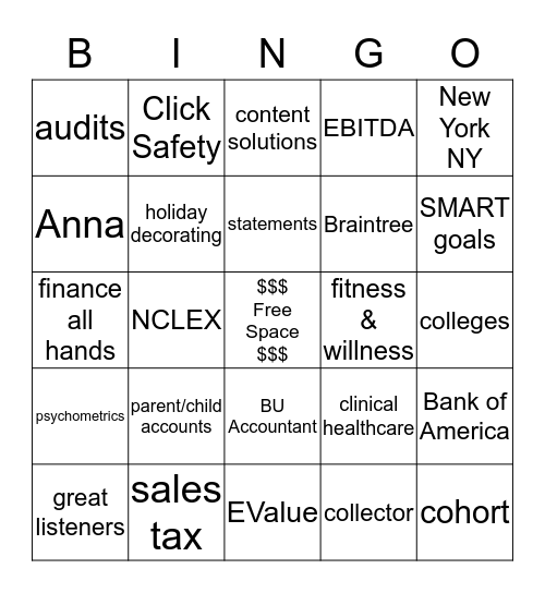 Ascend Learning Bingo Card
