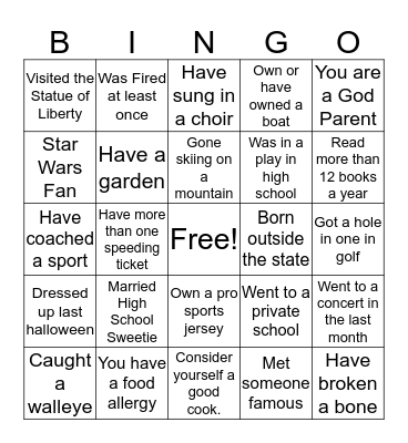 Silent Impact Bingo Card