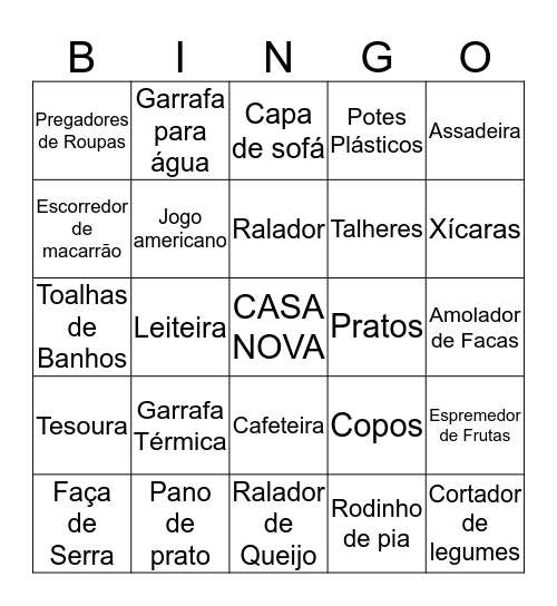 CHÁ de CASA NOVA Bingo Card