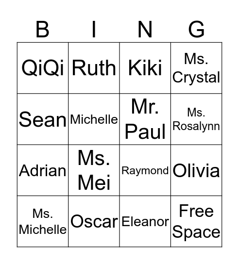 Bumblebee Bingo Card