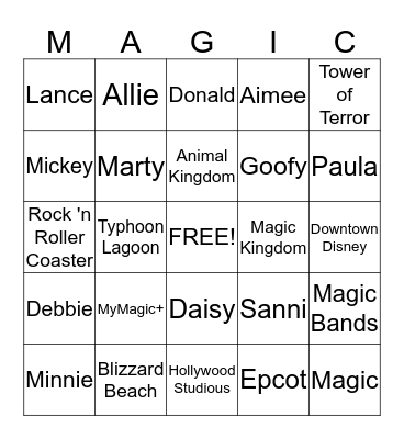 Disney 2013 Bingo Card