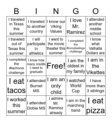 Hello  Bingo Card