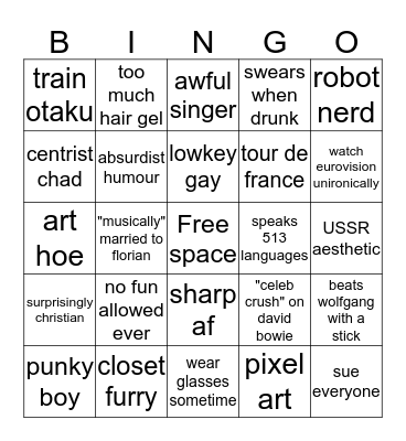 Ralf Hütter Bingo Card