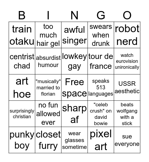 Ralf Hütter Bingo Card