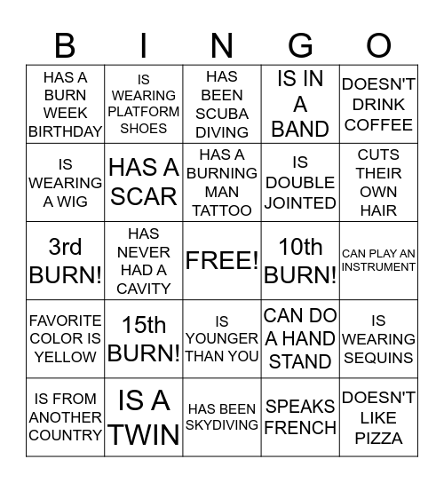 Global Network Celebration 2018 Bingo Card