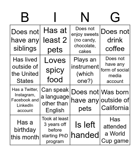 Competitive Edge Bingo  Bingo Card