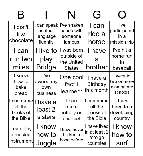 Bellwether Bingo Card