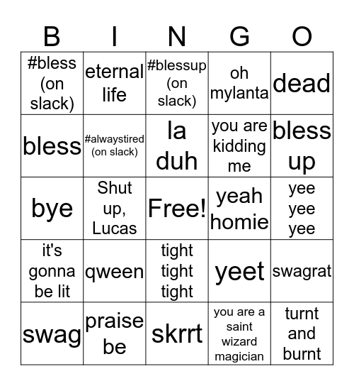 Haley Bingo Card