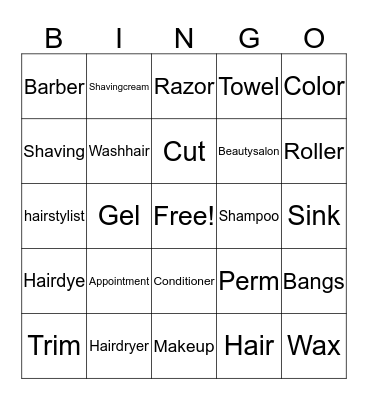 Hair Salon & Barber Bingo Card