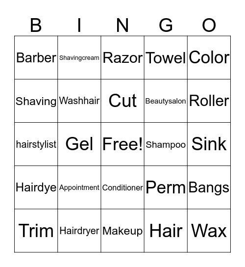 Hair Salon & Barber Bingo Card