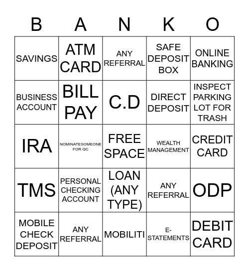 REFERRAL/MOT BINGO Card