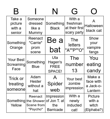 APO Scary Picture Bingo Card