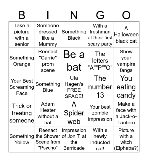 APO Scary Picture Bingo Card