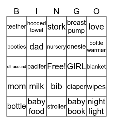 BABY Bingo Card