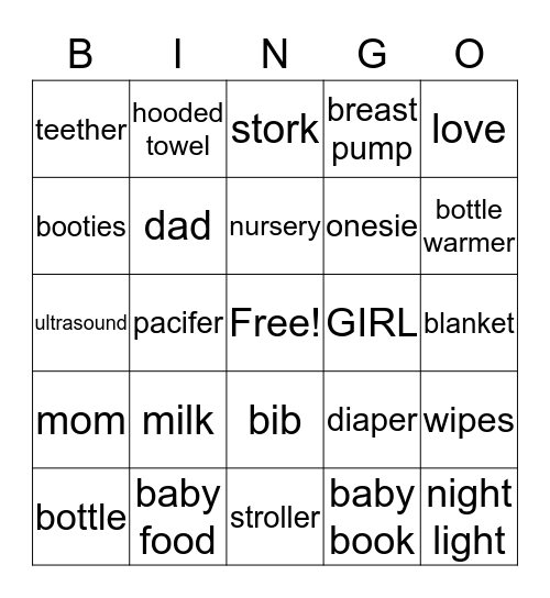 BABY Bingo Card