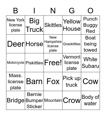 CAPE VACATION BINGO Card