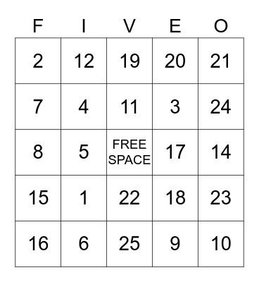Gettin' Old Bingo Card