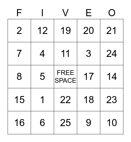 Gettin' Old Bingo Card