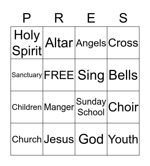 Presbyterian Church Bingo!! Bingo Card