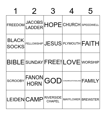 SUNDAY FUN BINGO! Bingo Card