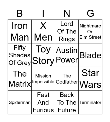 TRILOGY MOVIES Bingo Card