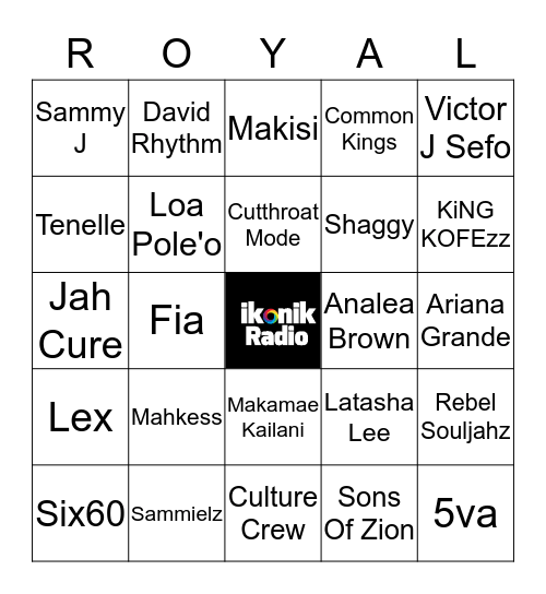 ROYAL Bingo Card