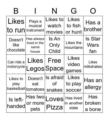 CCA BINGO Card