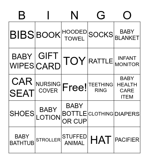 BABY  BINGO Card