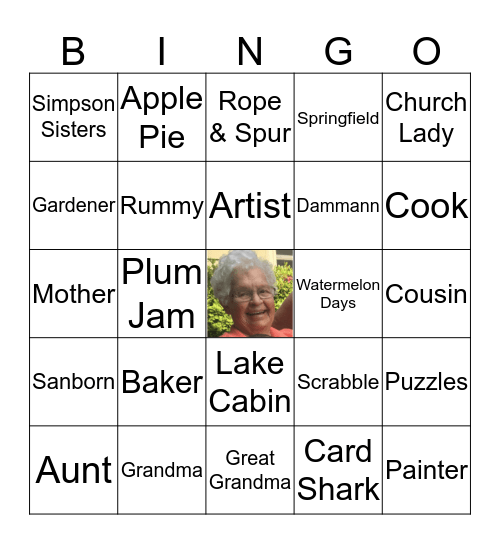 90 and Fabulous!  Bingo Card