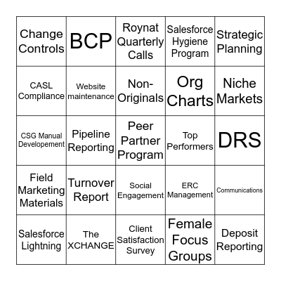 TESTBingo Card