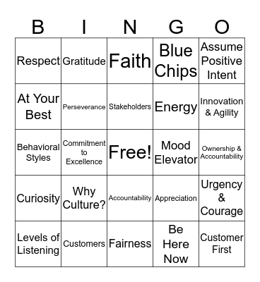 OCOC Bingo Card