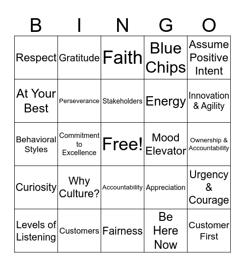 OCOC Bingo Card