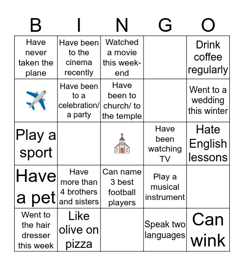 AUTOGRAPH Bingo Card