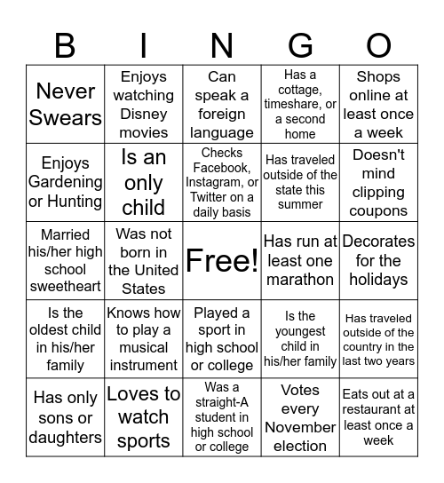 West Middle School Staff Bingo Card