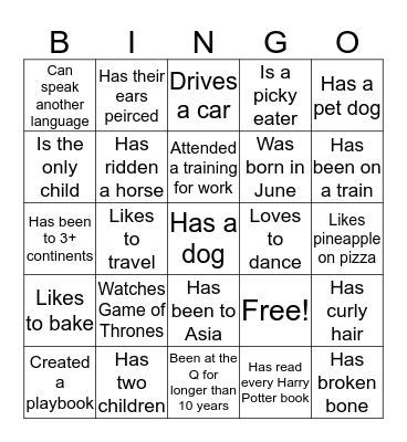 QUALI BINGO Card