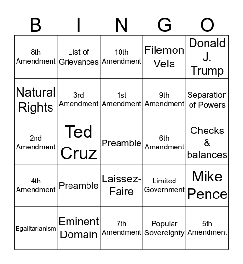 Bingo! Bingo Card