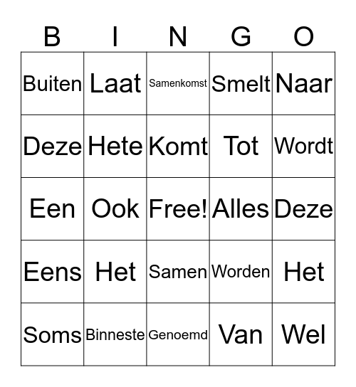 Mountain  Bingo Card